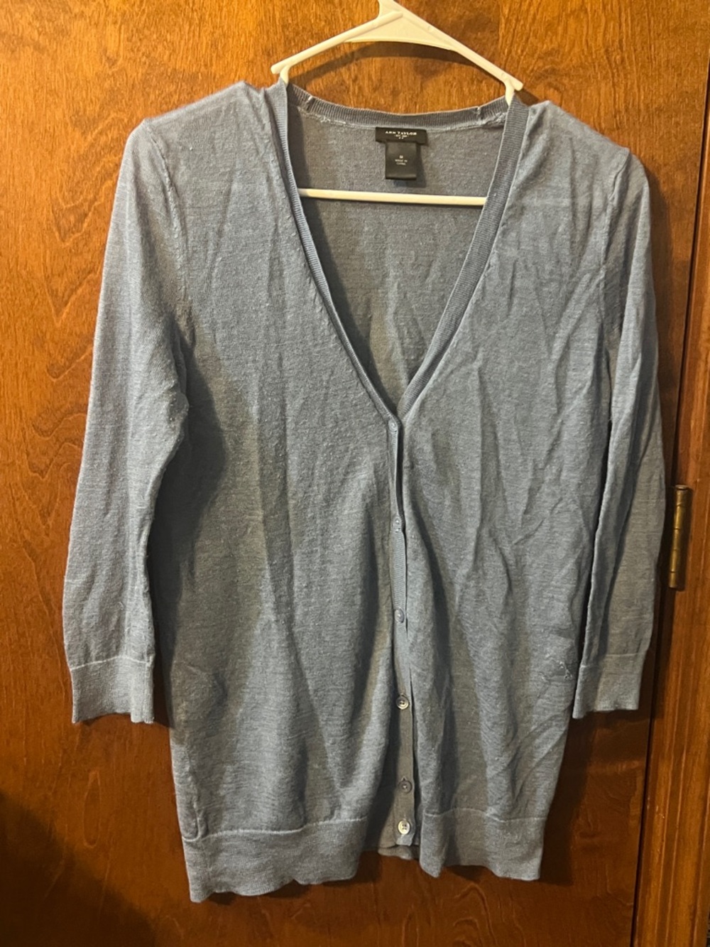 Light Blue V-Neck Button Cardigan Sweater